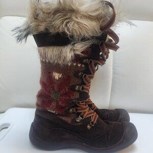 Muk Luks Women's Fuzzy Mid-Calf Thinsulate Boots - Size 8